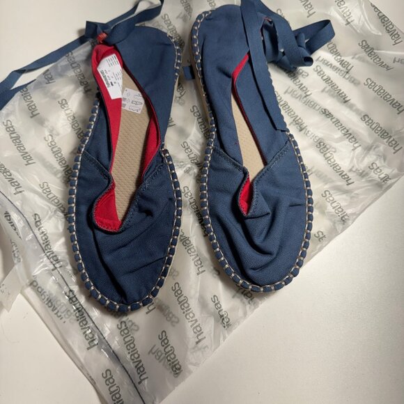 Havaianas Espadrille Flats Woman's Size 9 Blue NEW Retail $44 - Picture 1 of 4